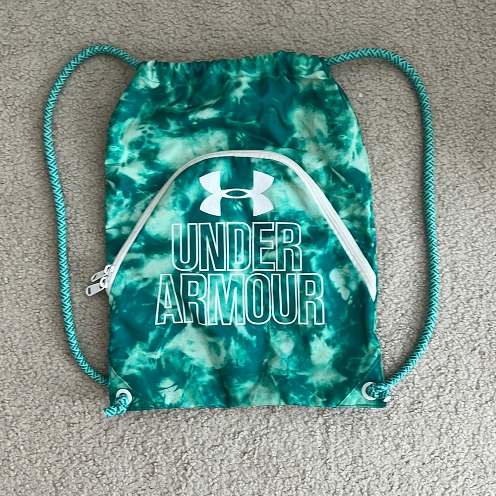 UNDER ARMOUR teal tie dye drawstring bag